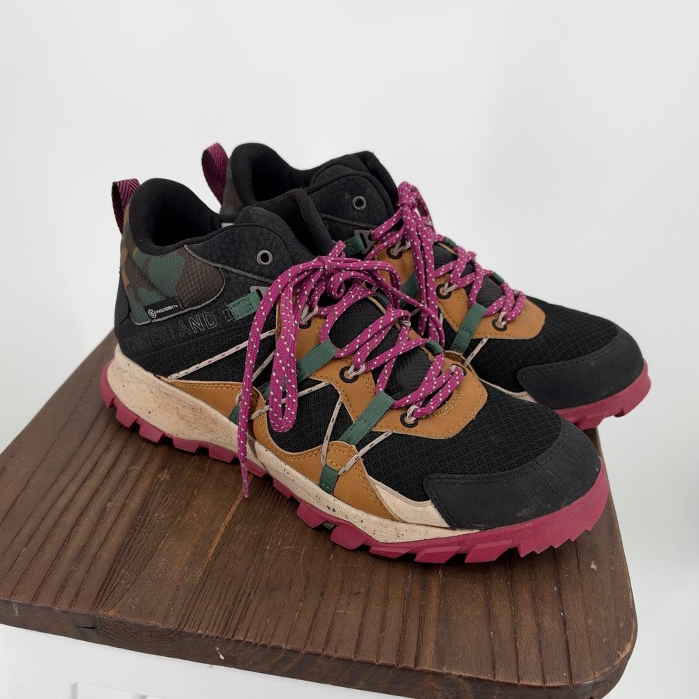 Timberland Garrison Trail Waterproof Hiking Boots Womens 7.5 Black Camo A2F1D